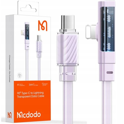 McDodo KOTNI KABEL USB-C LIGHTNING FLAT 36W ZA IPHONE 13 14 PURPLE 1M, (21748059) Cene