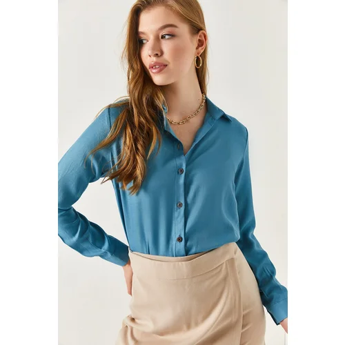 armonika Plus Size Shirt - Blue - Regular fit