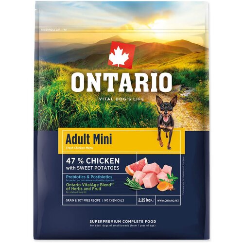 Ontario Adult Mini - pi&scaron;čanec in sladki krompir 2,25 kg Cene