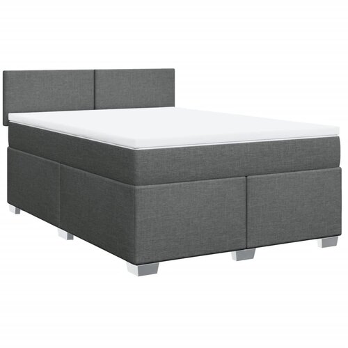 Maison Chic Box spring postelja - Vzmetna postelja z vzmetnico temno siva 140x200 cm blago SL17982, (21894515) Cene