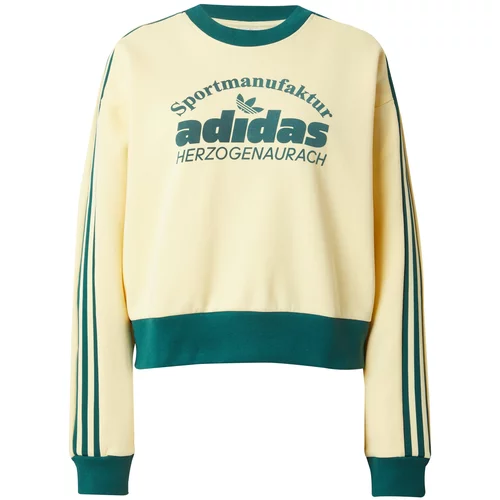 Adidas Sweater majica svijetložuta / tamno zelena