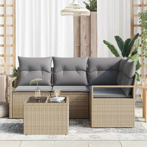  Set sofe 5 pcs Bež poliratan Slike