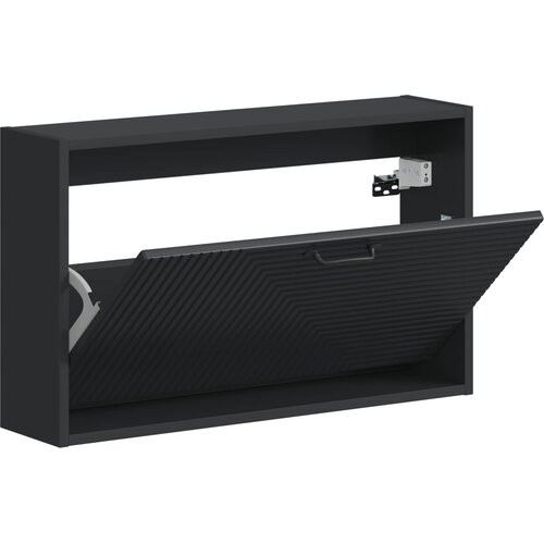  Ormar za cipele na zidu HAARLEM 71 x 17 x 43 cm Crna Slike