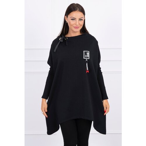 Kesi Oversized sweatshirt with asymmetrical sides black Slike