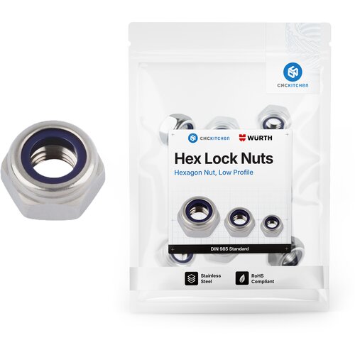 CNC Kitchen Sigurnosne matice (DIN 985), nehrđajući čelik A2 - M4 Slike