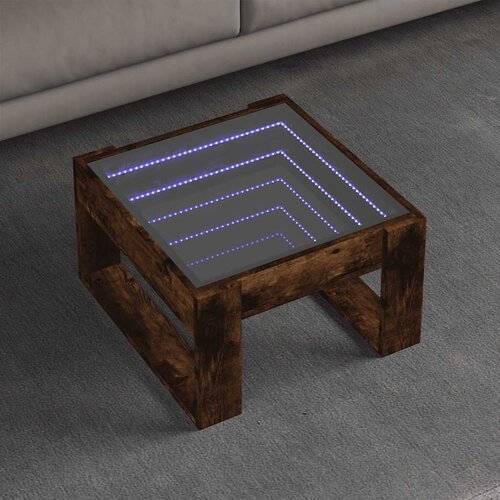  Stolić s beskonačnim LED svjetlima boja hrasta 50x53x30 cm Cijene