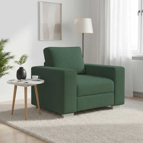 SOFA fotelja tamnozelena 100x77x82 cm korduro tkanina Slike