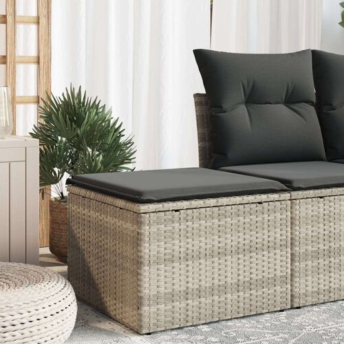  Vrtni tabure s jastukom svijetlosivi 55x55x37 cm od poliratana Cijene
