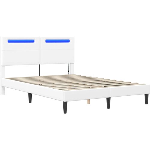  Krevetna konstrukcija Bijela 120 x 200 cm Umjetna koža Slike