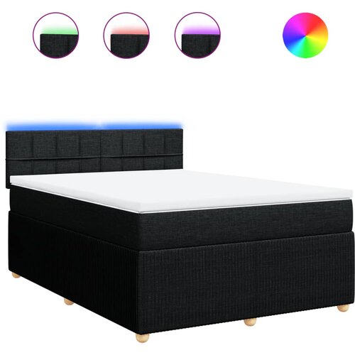 Maison Chic Box spring posteljni - Vzmetna postelja z vzmetnico črn 140x190 cm blago SL23333, (21880302) Cene