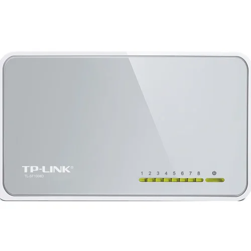 Tp-link Switch TL-SF1008D, 8-Port RJ45 10/100Mbps desktop switch, Fanless, LED indicator, Auto Negotiation/Auto...