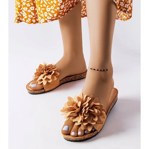 Gemre Brown flip-flops decorated with flowers Farland Cijene