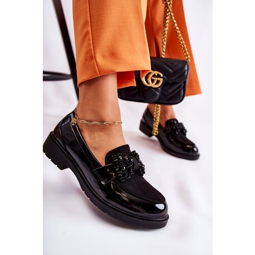 S. BARSKI Women&amp;#039;s Brogues Lacquered With A Bow Black Laurent Slike