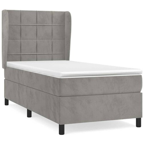 Box spring krevet s madracem svjetlosivi 80 x 200 cm bar&amp;scaron;unasti Slike