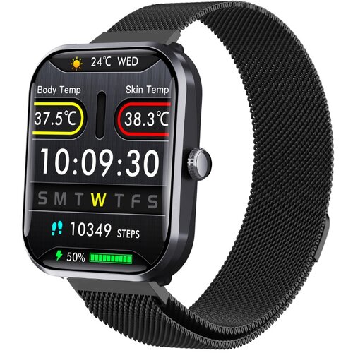 INF Smartwatch Black Milan z Joeme Fit &mdash; IP67, 108 &scaron;portnih načinov, SOS, (5000263701) Cene