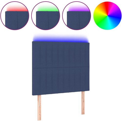 Maison Chic led posteljno vzglavje - vzglavna omarica - nočna omarica modro 90x5x118/128 cm blago, (21713099) Slike