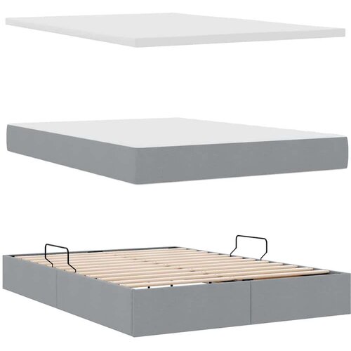  Krevet s madracem i skladi&amp;scaron;tem Svijetlo siva 140 x 190 cm Slike