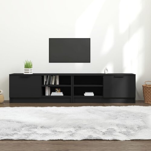 Furnova TV omarica 2 kosa črna 80x35x36,5 cm konstruiran les, (21925095) Cene