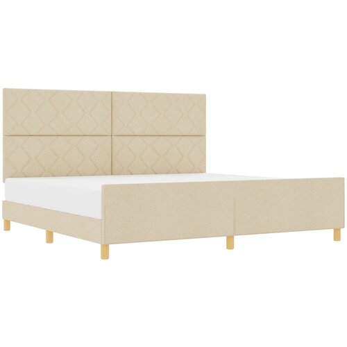 VidaXL Postelja Krem 200x200 cm Tkanina, (22051327) Slike