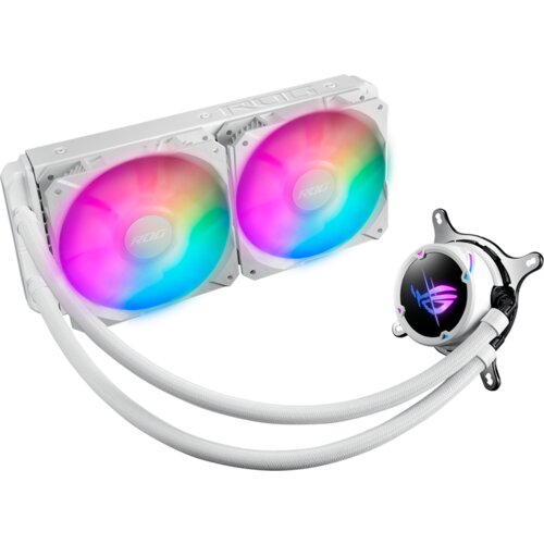 Asus ROG Strix LC II 240 ARGB White Edition all-in-one liquid CPU cooler with Aura Sync and dual ROG 120 mm addressable RGB radiator fans - 90RC00E2-M0UAY4 Slike