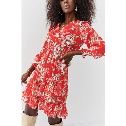 Fasardi Airy dress in a floral coral print
