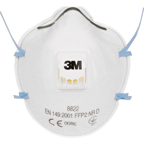 3m Za&amp;scaron;čitna maska 8822 FFP2 NR D z ventilom za izdih, DE 10 kosov, bele barve Slike