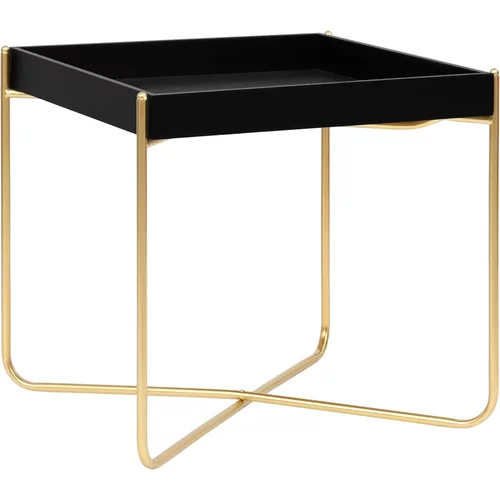  Bočni stolić crno-zlatni 38 x 38 x 38,5 cm MDF