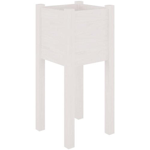  Vrtne sadilice 2 kom bijele 31 x 31 x 70 cm od masivne borovine Slike