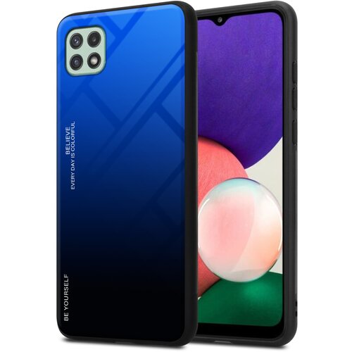 Cadorabo Ohi&scaron;je, združljiv s Samsungom v modri barvi - črni - dvobarvni za&scaron;čitni pokrov iz silikona TPU in hrbta iz kaljenega stekla, (20589854) Cene