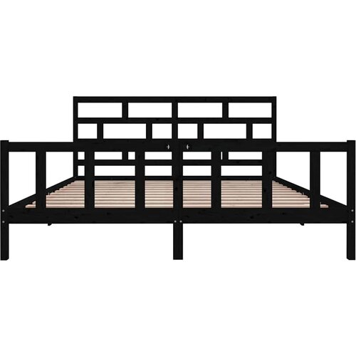  Okvir za krevet od masivne borovine crni 200 x 200 cm Slike