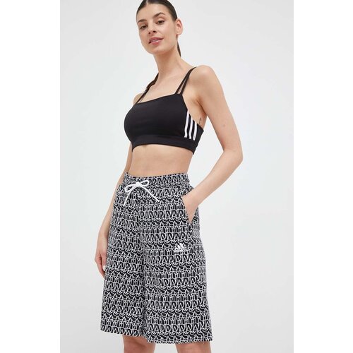 Adidas Kratke hlače za žene, boja: crna, s uzorkom, visoki struk Slike