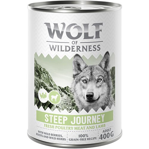 Wolf of Wilderness Adult &amp;ldquo;Expedition&amp;rdquo; 6 x 400 g - Steep Journey - perutnina z jagnjetino Slike