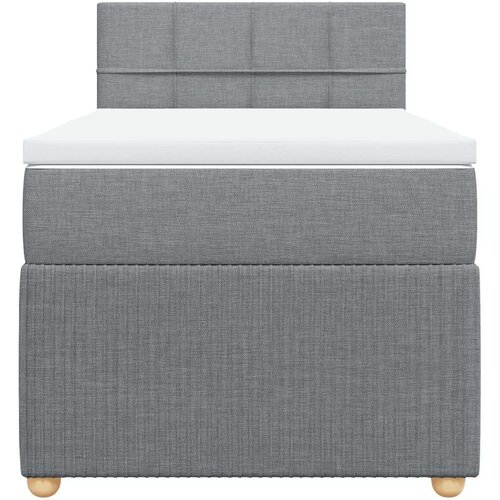 VidaXL Box spring krevet s madracem svjetlosivi 90x190 cm od tkanine Slike