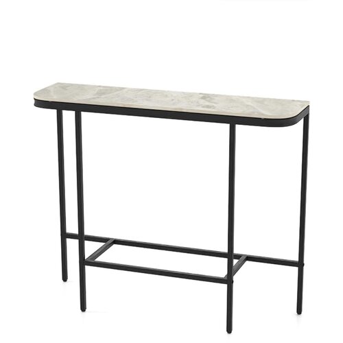 Costway Konzolna mizica z mizno plo&amp;scaron;čo z imitacijo marmorja 110 x 30 x 91 cm, (5000366598) Slike