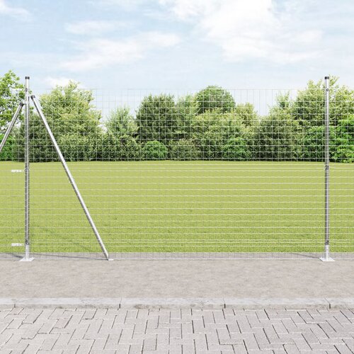 VidaXL Ograje Posts Komplet 104 Pocinkano jeklo 3.2 x 3.2 x 83.5 cm Slike