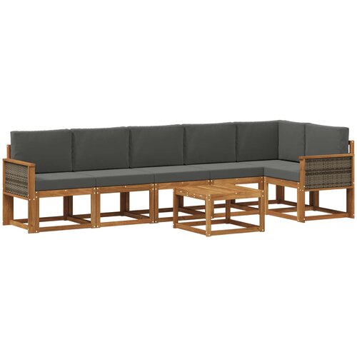  Set vanjskih sofa 7 kom. Prirodna i antracit Poliester Slike