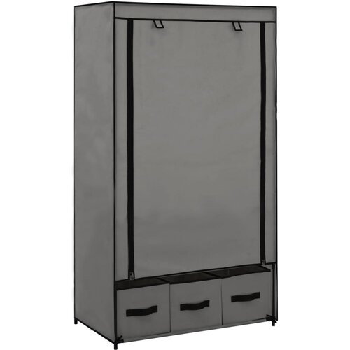 VidaXL Garderobna omara siva 87x49x159 cm iz blaga, (20824499) Slike