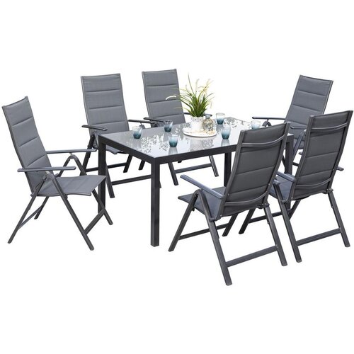 Gardenson vrtna garnitura taviano, 7-Delno, aluminij, steklo Slike