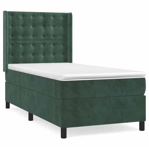Maison Chic Box spring postelja - Vzmetna postelja z vzmetnico temno zelena 80x200 cm žamet SL14201, (21901186) Cene