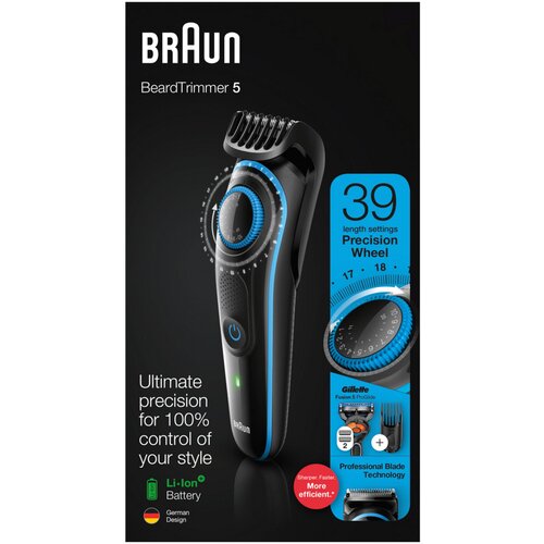 Braun BT5240 BeardTrimmer schwarz/blau Slike