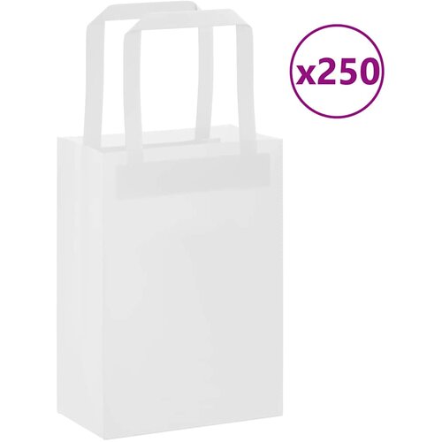 vidaXL Papirnate vrećice 250 kom s ručkama bijele 15x8x21 cm Cijene