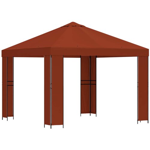 vidaXL Paviljon 3 x 3 m Terakota Poliester in jeklo 190, (5000219028) Cene