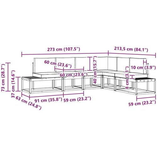  Set vanjskih sofa s jastukom 6 Komad Prirodna i antracit Slike