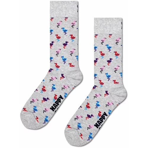 Happy Socks Nogavice Flamingo Sock siva barva