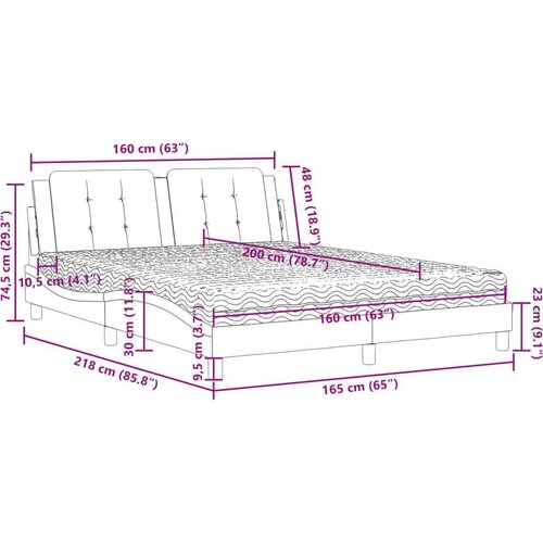  Krevet s madracem sivi 160 x 200 cm od umjetne kože Slike