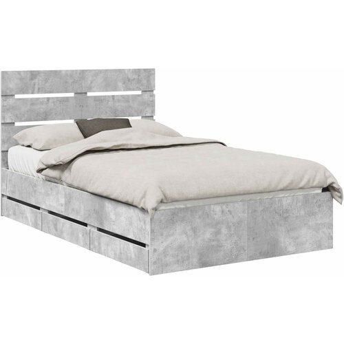  Krevetna konstrukcija s ladicama Betonski sivi 135 x 190 cm Siva 196 x 138 x 100 cm Slike