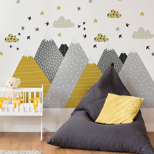 Ambiance zidna samoljepljiva naljepnica Giant Kid Sticker Scandinavian Mountains Henrika Slike