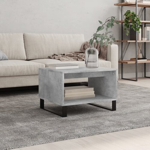 VidaXL Klubska mizica betonsko siva 60x50x40 cm inženirski les Slike
