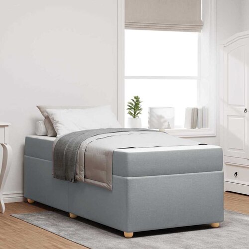 VidaXL Okvir kreveta s madracem Ostalo Svjetlosiva 90 x 200 cm tkanina Slike