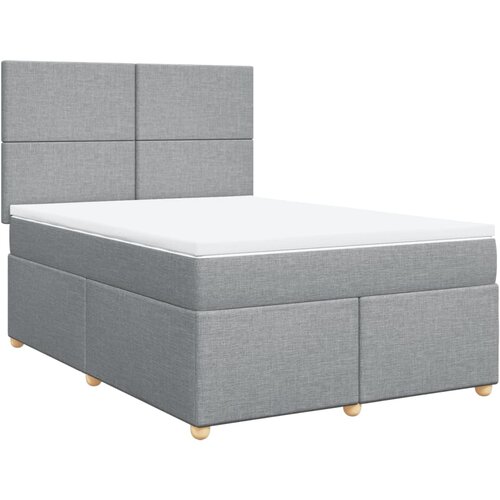 Maison Chic Box spring posteljni - Vzmetna postelja z vzmetnico svetlo siv 140x190 cm blago SL11603, (21900304) Cene